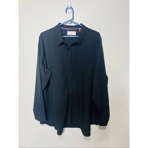 Modern Ambition Delightfully technical Black Button Up Collared Shirt Men's XXL